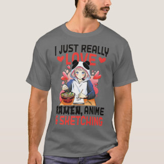 T-shirt Ramen Girl Sketching Anime 1566