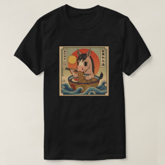 T-shirt Ramen japonais drôle kawaii bébé cheval Anime