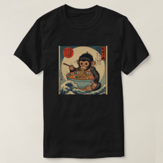 T-shirt Ramen japonais drôle Kawaii bébé singe Anime