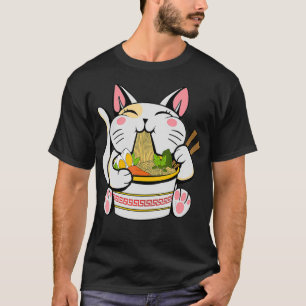 T-shirt Ramen japonais Kawaii Cat Anime