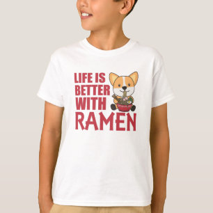 T-shirt Ramen Japonais nouilles Sweet Corgi Mange Ramen