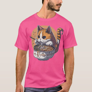 T-shirt Ramen mangeant des chats