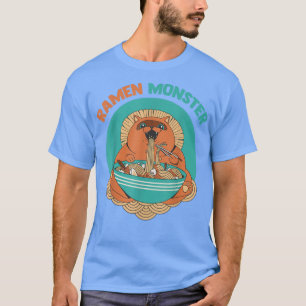 T-shirt Ramen Monster Animaux Anime Chat Japonais Esthet