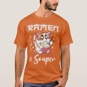 T-shirt Ramen Noodle Bowl Love Japonais Kawaii Cat Ramen I
