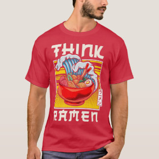 T-shirt Ramen Noodle Bowl Love Japonais Kawaii Wave Think