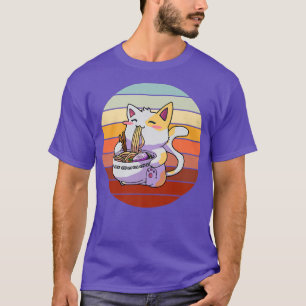 T-shirt Ramen Noodle Chat Kitty Kitten Feline Hommes Femme