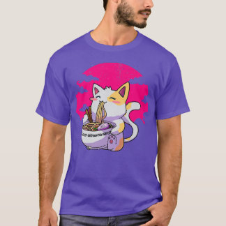 T-shirt Ramen Noodle Chat Kitty Kitten Feline Hommes Femme