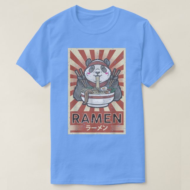 T-shirt Ramen noodles Panda kawaii  (Design devant)