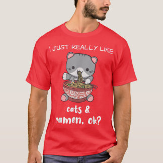 T-shirt Ramen Shirt Cats and Ramen Cat Lover Japanese Rame