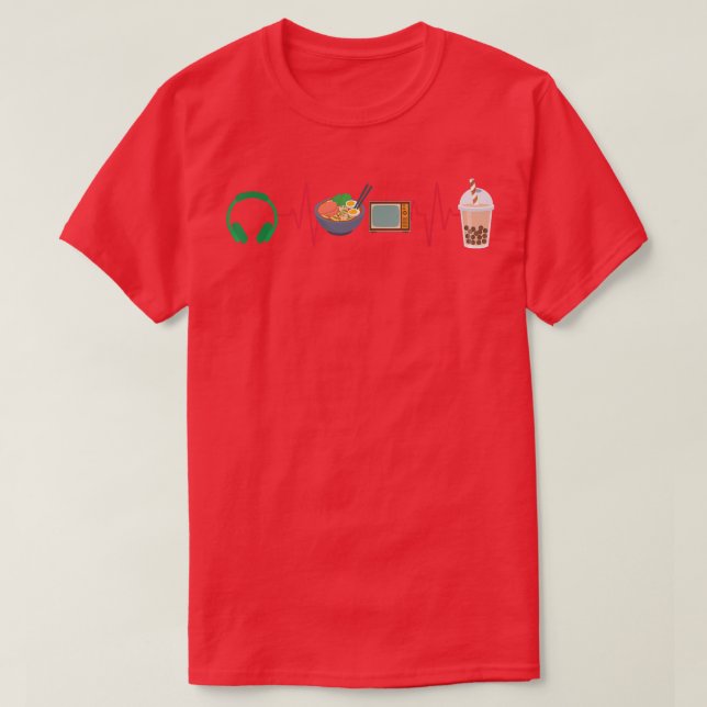 T-shirt Ramen Shirt K-pop Ramen Boba Bubble Tea K-Drama Lo (Design devant)