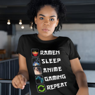 T-shirt Ramen Sleep Anime Jeu Répétition