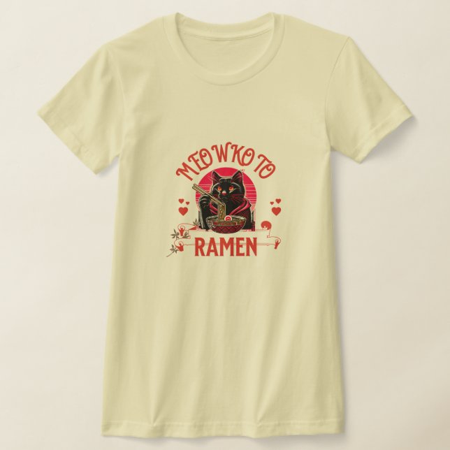 T-shirt Ramen Time, Meow! – Cute Black Cat (Poser)