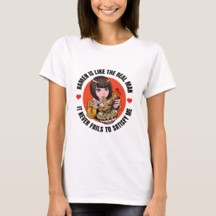 T-shirt Ramen Toujours Satisfaire Moi Femmes Blanc