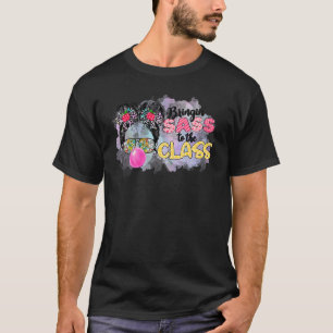 T-shirt Ramener Les Lunettes Sass À La Classe Messy Bun