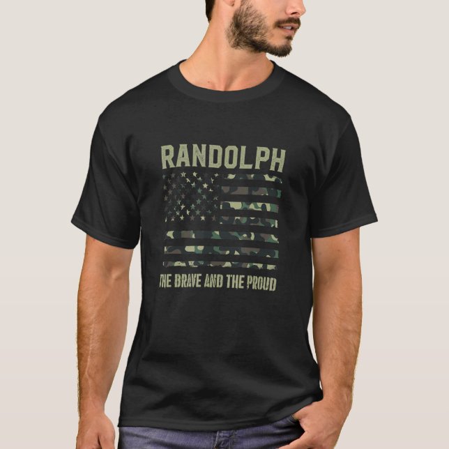 T-shirt RANDOLPH Nom Nom de famille Camouflage American Fl (Devant)