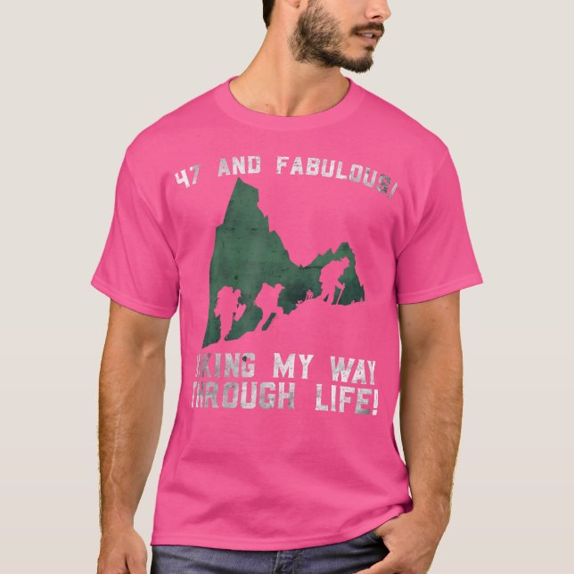 T-shirt Randonnée 47E Anniversaire Quarante-Sept Ans Monta (Devant)