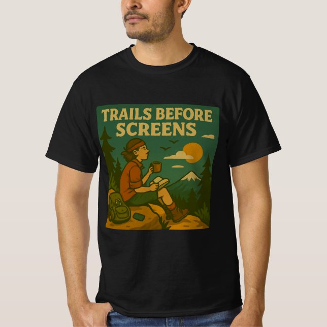 T-shirt Randonnée anti-technologie Retro (Devant)