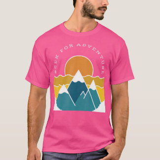 T-shirt Randonnée Chercher L'Aventure Retro Mountains Exté
