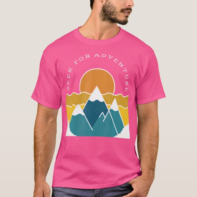 T-shirt Randonnée Chercher L'Aventure Retro Mountains Exté (Devant)