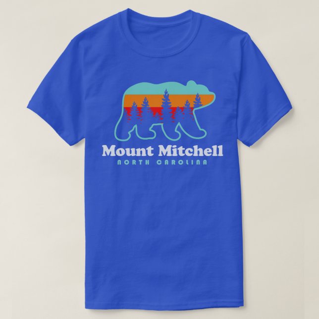 T-shirt Randonnée du mont Mitchell North olina Black Mount (Design devant)
