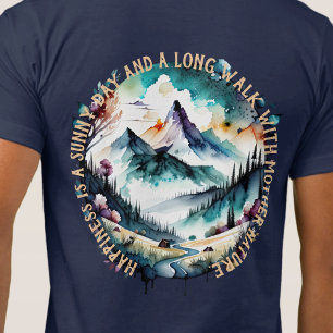 T-shirt Randonnée en plein air, Mère Nature, Montagne, Riv