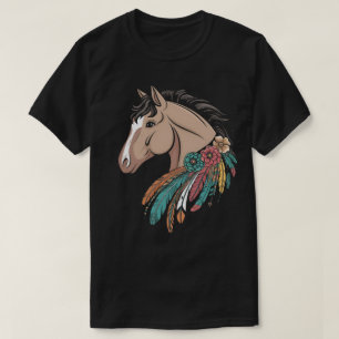 T-shirt Randonnée équestre de chevaux sauvages floraux