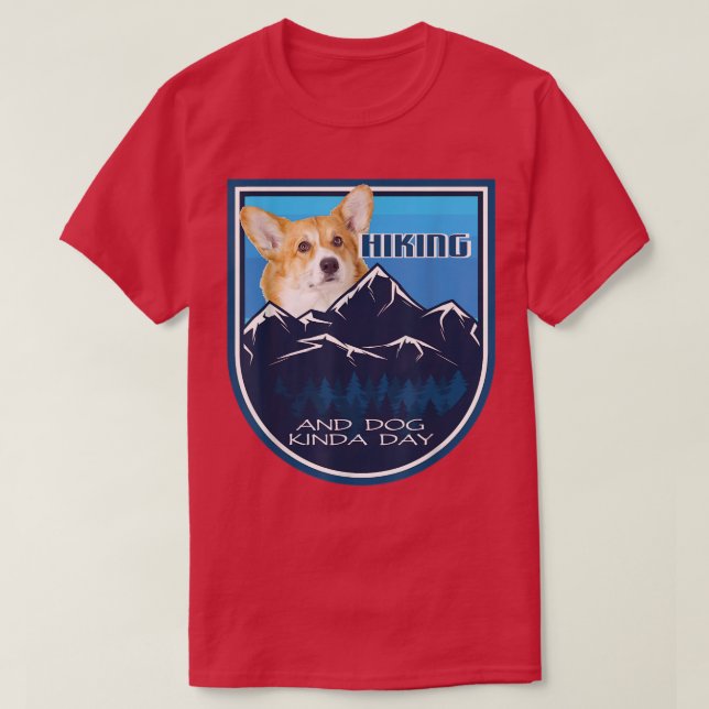 T-shirt Randonnée et chien Kinda Day Corgi (Design devant)