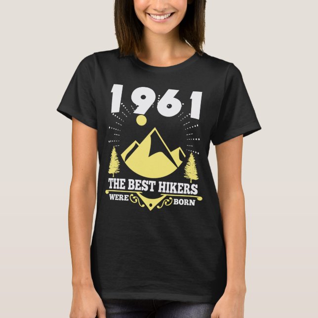T-shirt Randonnée Mountain Escalade 1961 Cadeau de randonn (Devant)