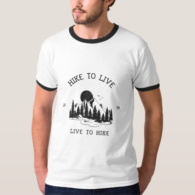 T-shirt Randonnée pédestre pour vivre jusqu'à la Randonnée (Devant)