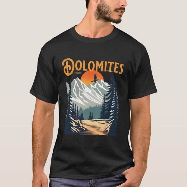 T-shirt Randonnée Souvenir Dolomites vintages (Devant)