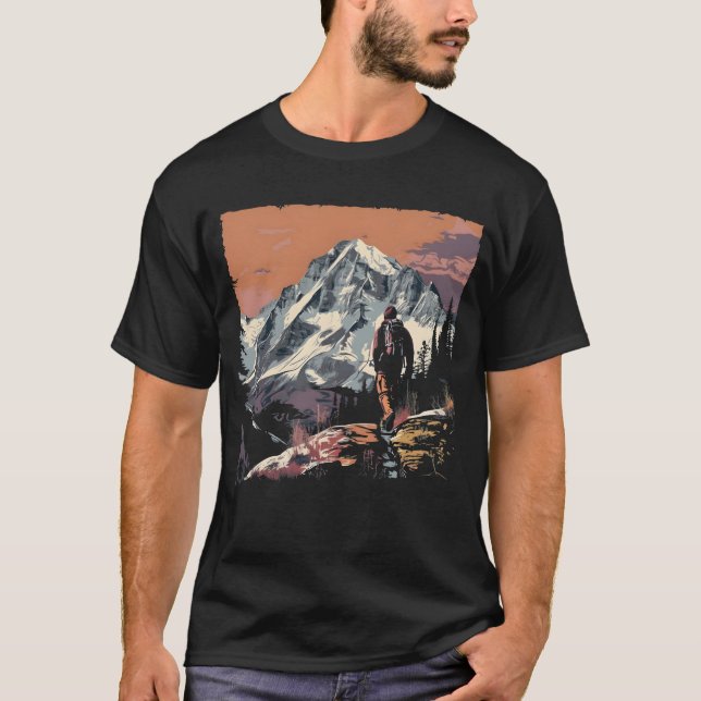 T-shirt Randonnée Sunset Mountain (Devant)