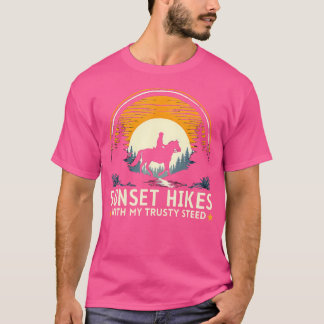 T-shirt Randonnée vintage Avec Mon Cheval Enthousiaste Équ