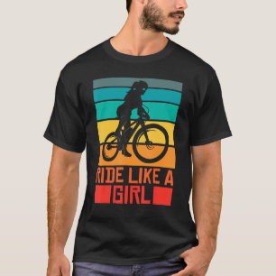 T-shirt Randonnée VTT Comme Une Fille Mtb Mountainbike Bi