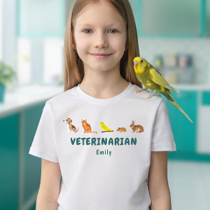 T-shirt Rangée d'animaux vétérinaire pour enfants jeu de r