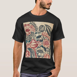 T-shirt raoul dupe les fleurs rouges et bleues