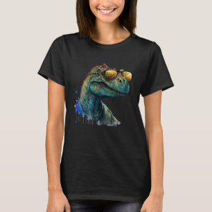 T-shirt Rapace de dinosaure cool avec lunettes de soleil 2