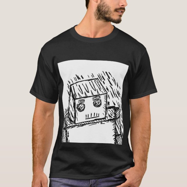 T-shirt Rapide Karl le Robot pensif prudence Bon look (Devant)