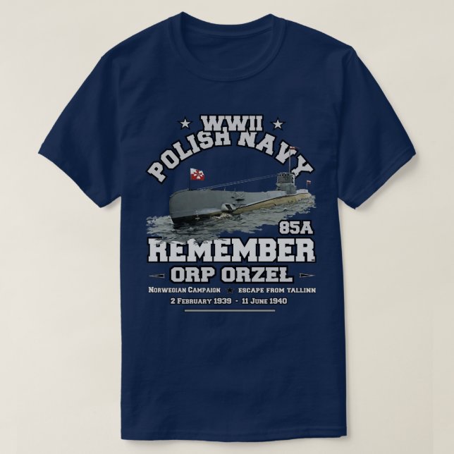 T-shirt RAPPELEZ-VOUS ORP ORZEL 85A Marine polonaise (Design devant)
