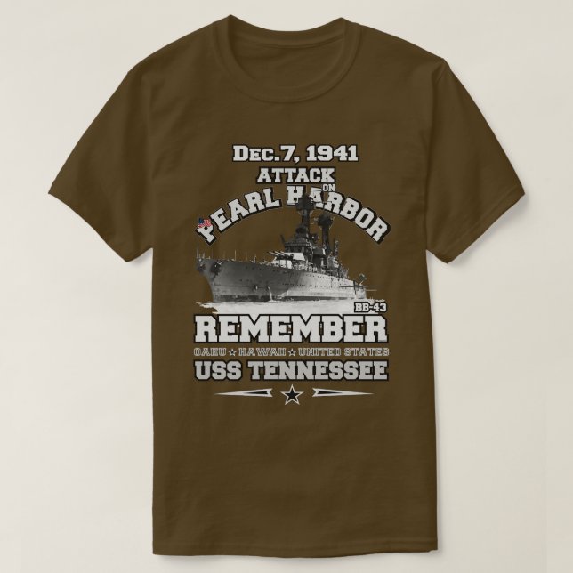 T-shirt RAPPELEZ-VOUS Pearl Harbour BB43 USS Tennessee (Design devant)