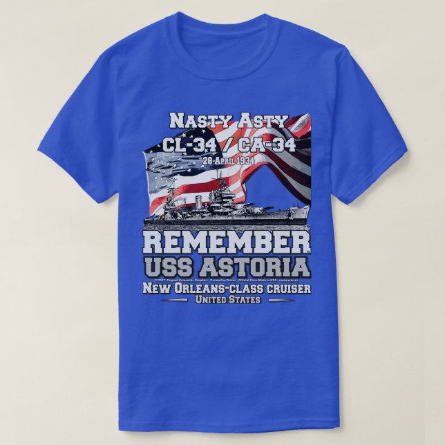 T-shirt RAPPELEZ-VOUS USS Astoria CA34 vétérans de la mari (Design devant)