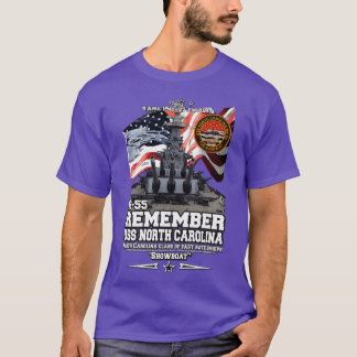 T-shirt RAPPELEZ-VOUS USS North olina BB55 US Navy Battles