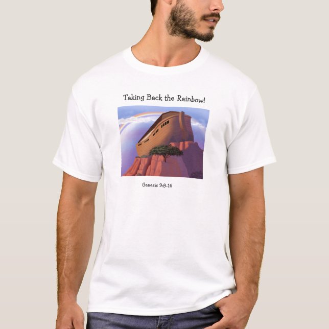 T-shirt Rapporter l'arc-en-ciel ! , 9:8 de genèse - 16 (Devant)