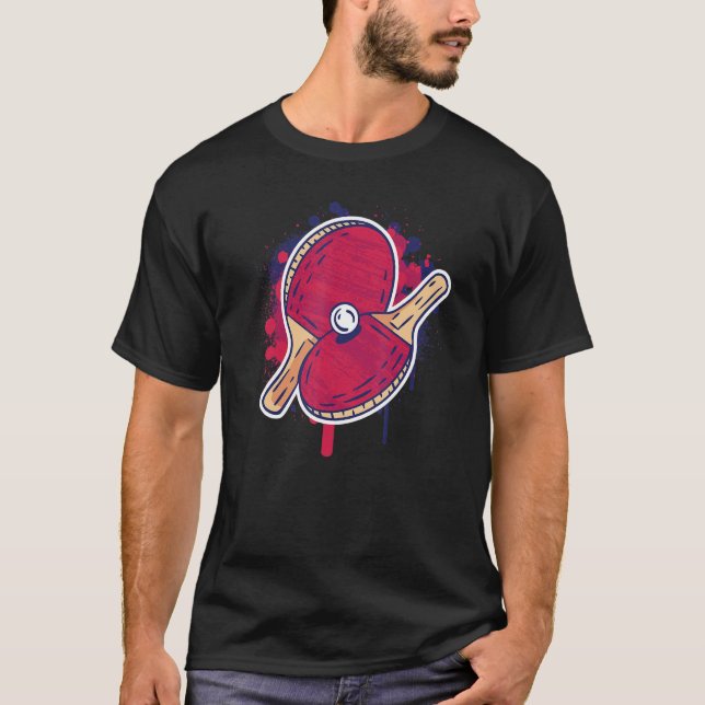 T-shirt Raquette de ping-pong tenue de raquette de tennis  (Devant)
