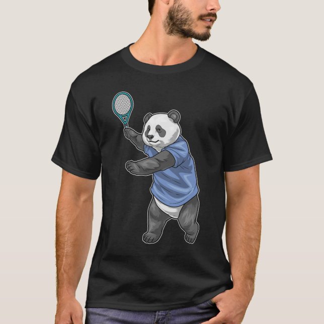 T-shirt Raquette de tennis de Panda (Devant)