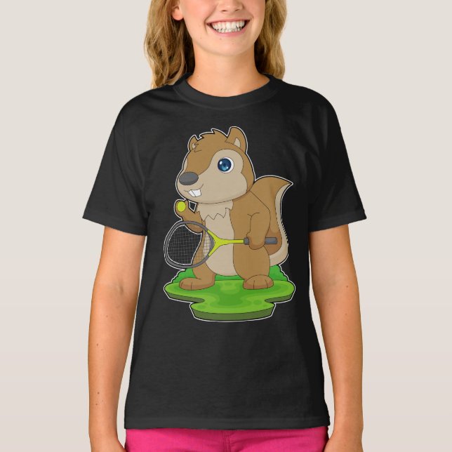 T-shirt Raquette de tennis de Squirrel (Devant)
