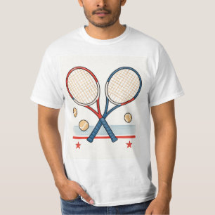T-shirt Raquette de tennis sur le thème américain