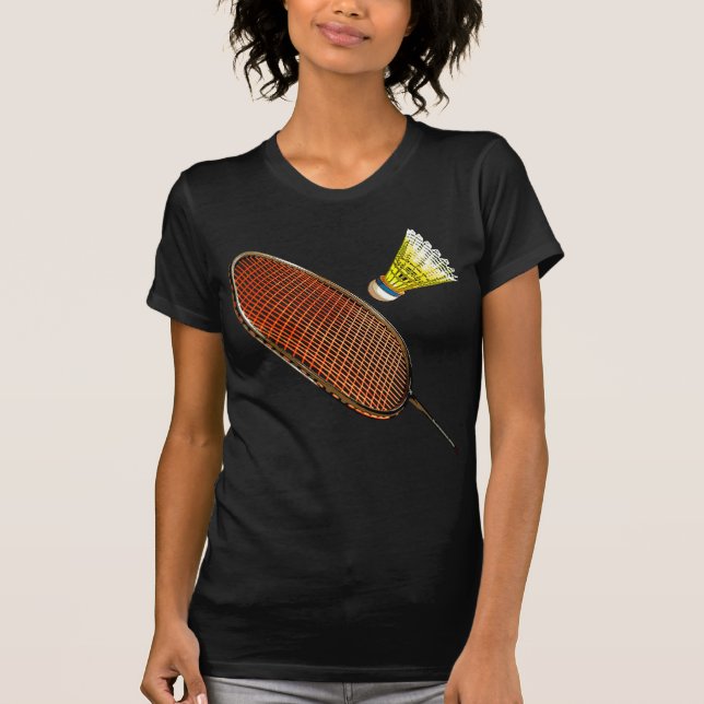 T-shirt Raquette et volant de badminton (Devant)