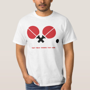 T-shirt Raquettes de ping-pong de table et boule noir, rou