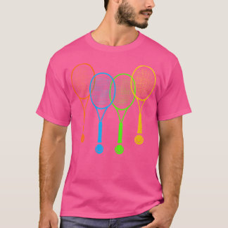 T-shirt Raquettes de tennis colorées Wo Balls Raquette de