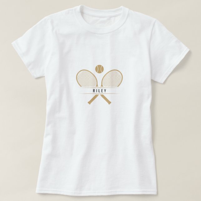T-shirt Raquettes de tennis & Nom Tennis Personnalisé (Design devant)